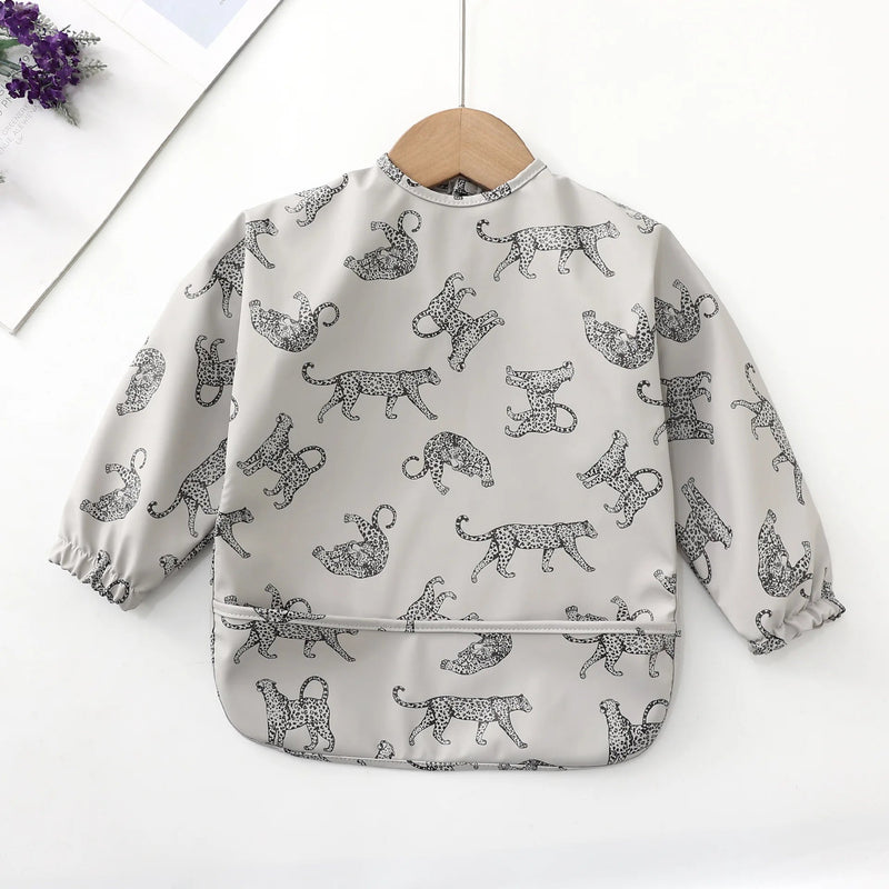 KTM-428691 Long Sleeve Waterproof Baby Eating Bib OEKO Tex 100 Standard