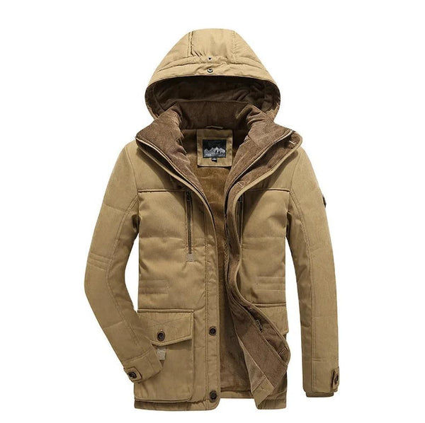 KTM-429779 Men's Jacket Sets Mens Winter Jacket CoatThickened Waterproof Canvas Coat Zipper Closure Windproof Clothing Men's Coats