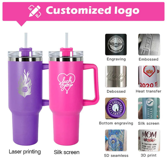 KTM-433875 Personalised 40oz Stainless Steel Travel Mug with Flexible Handle for Nurses