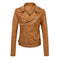 KTM-447059 Women's Short Leather Jacket New Korean Version PU Leather Motorcycle Jacket Stylish Women's Clothing Jacket Custom