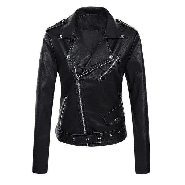 KTM-447059 Women's Short Leather Jacket New Korean Version PU Leather Motorcycle Jacket Stylish Women's Clothing Jacket Custom