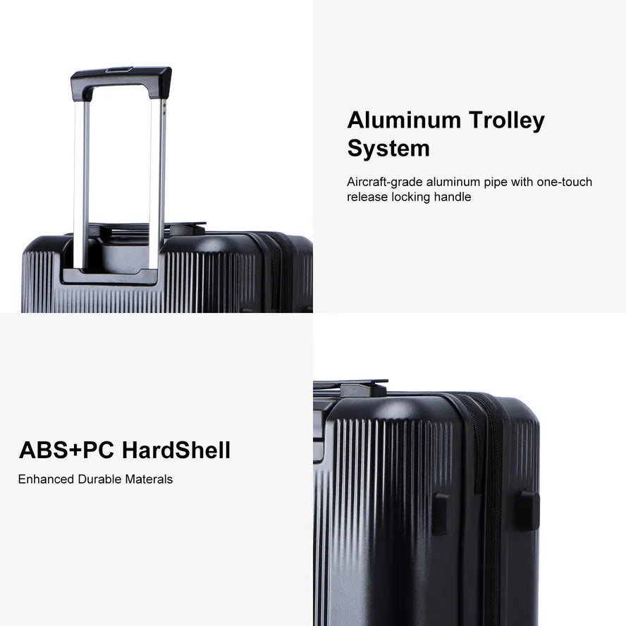 KTM-448915 Customisable Large Trolley Suitcase with Spinner Wheels, Durable ABS and PC Construction, Travel Luggage for Men