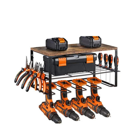 KTM-449555 Wall Mounted Wooden Tool Storage Organizer for Efficient Space Management