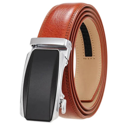 KTM-450899 Men's Genuine Leather Automatic Buckle Ratchet Belt - Model Ly36-24433-1