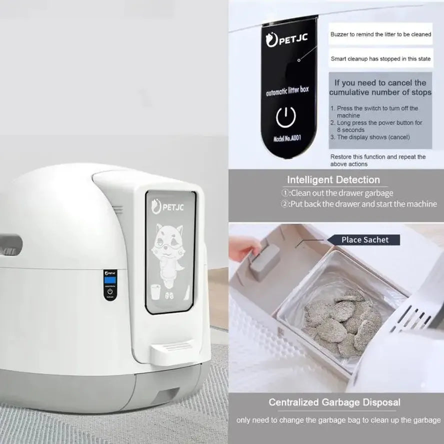 KTM-454611 Automatic Self-Cleaning Cat Litter Box with Front Entry and Gravity Sensor Function