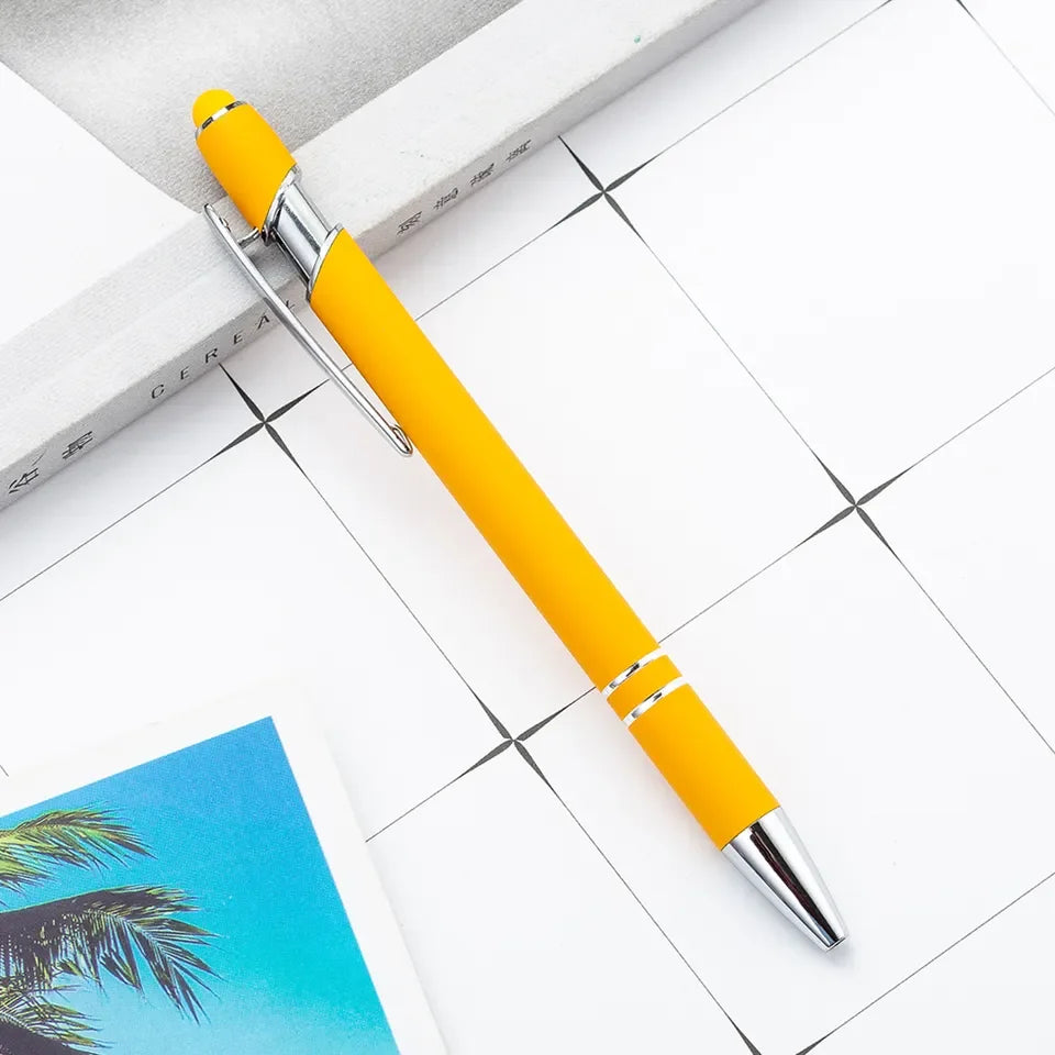 KTM-461459 Multifunctional Metal Ball Stylus Soft Touch Screen Pen 2 in 1 with Custom Logo Options