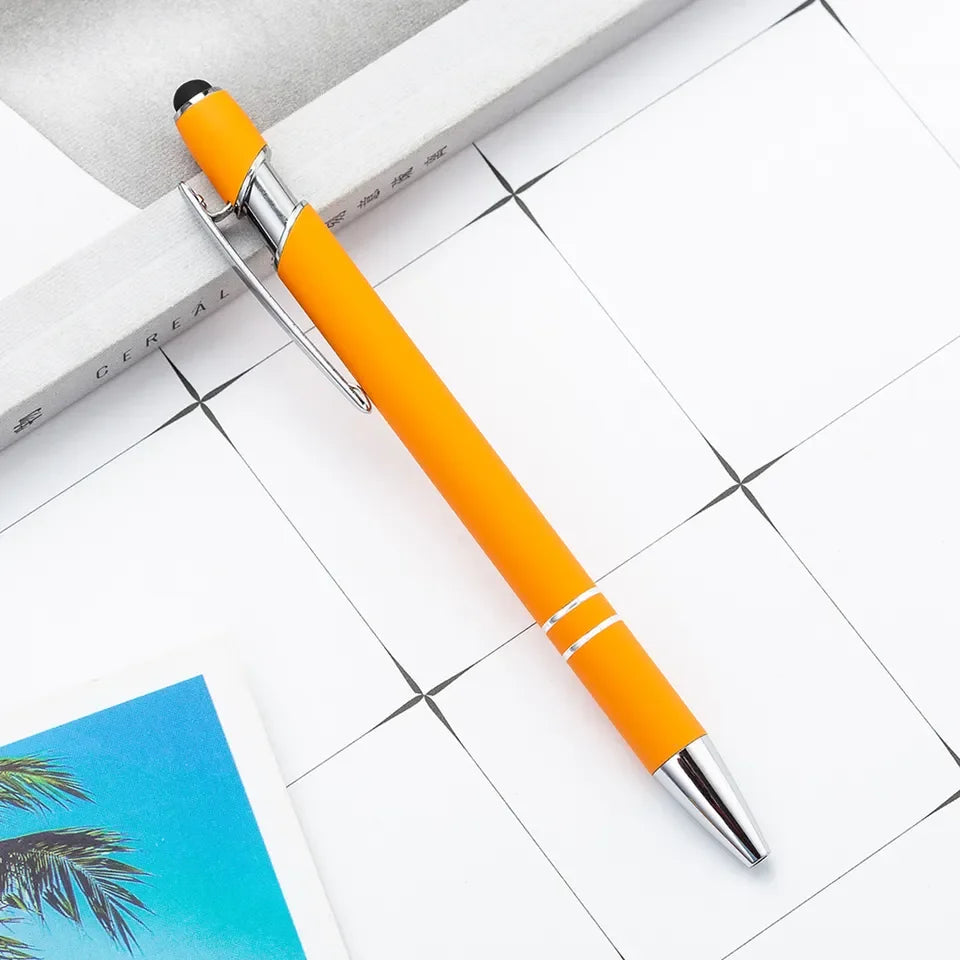 KTM-461459 Multifunctional Metal Ball Stylus Soft Touch Screen Pen 2 in 1 with Custom Logo Options