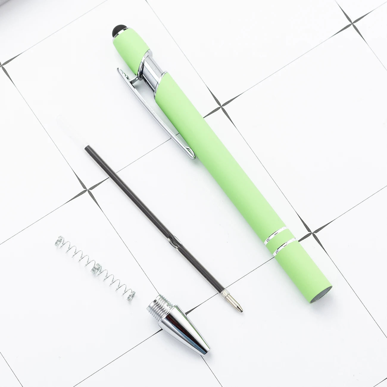 KTM-461459 Multifunctional Metal Ball Stylus Soft Touch Screen Pen 2 in 1 with Custom Logo Options