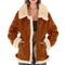 KTM-471443 Women's Winter One-Piece Coat With Thick Fur Faux Fur Blazer Style Clothing Vest Windbreaker Jacket Coat blazer