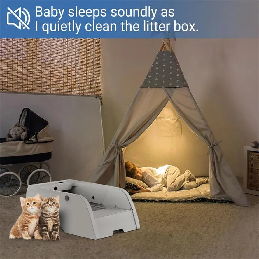 KTM-478035 Automatic Self-Cleaning Cat Litter Box with 6L Capacity – Easy Maintenance Smart Toilet