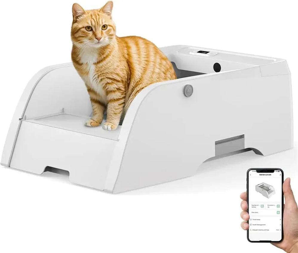 KTM-478035 Automatic Self-Cleaning Cat Litter Box with 6L Capacity – Easy Maintenance Smart Toilet