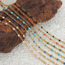 KTM-480339 Fashion New Seed Bead Necklace 18K Gold Bohemian Style Enamel Drop Oil Color Crystal Beaded Choker Necklace Bracelet Jewelry Set