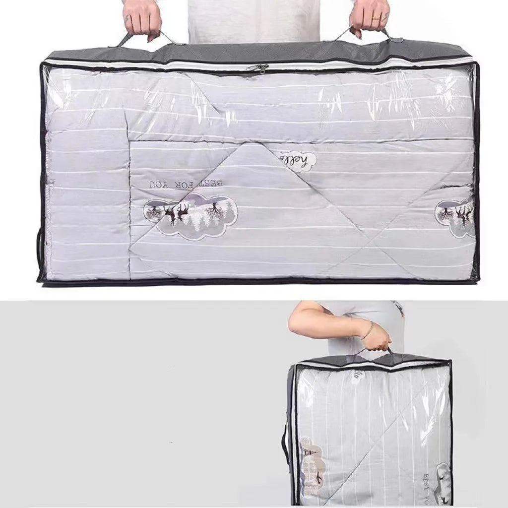 KTM-487635 Foldable Underbed Storage Bags with Durable Handles and Viewing Windows for Home Organisation