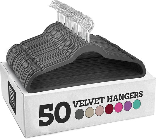 KTM-500499 Velvet Non-Slip Space-Saving Hangers for Clothing and Kitchen Organization