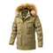 KTM-503251 Men's Winter Jacket With Hood Collar Thickened Warm Cotton Long Sporty Jackets With Zipper Closure Men's Coats