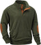 KTM-505619 Customized Men's XL Corduroy Pullover Sweater Warm Casual Winter Jacket With Stand-Up Collar Zipper Design Solid Color Print