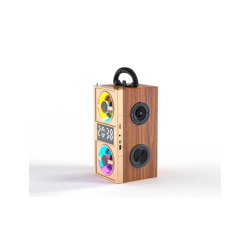 KTM-509715 Wireless Wood Bluetooth Speakers with Stereo Subwoofer for Home Audio and Desktop Use