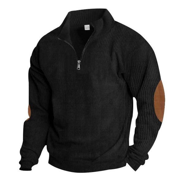 KTM-511187 Men's Corduroy Pullover Sweater Customized Warm Casual Jacket Stand-up Collar Fashion Solid Color Jacket