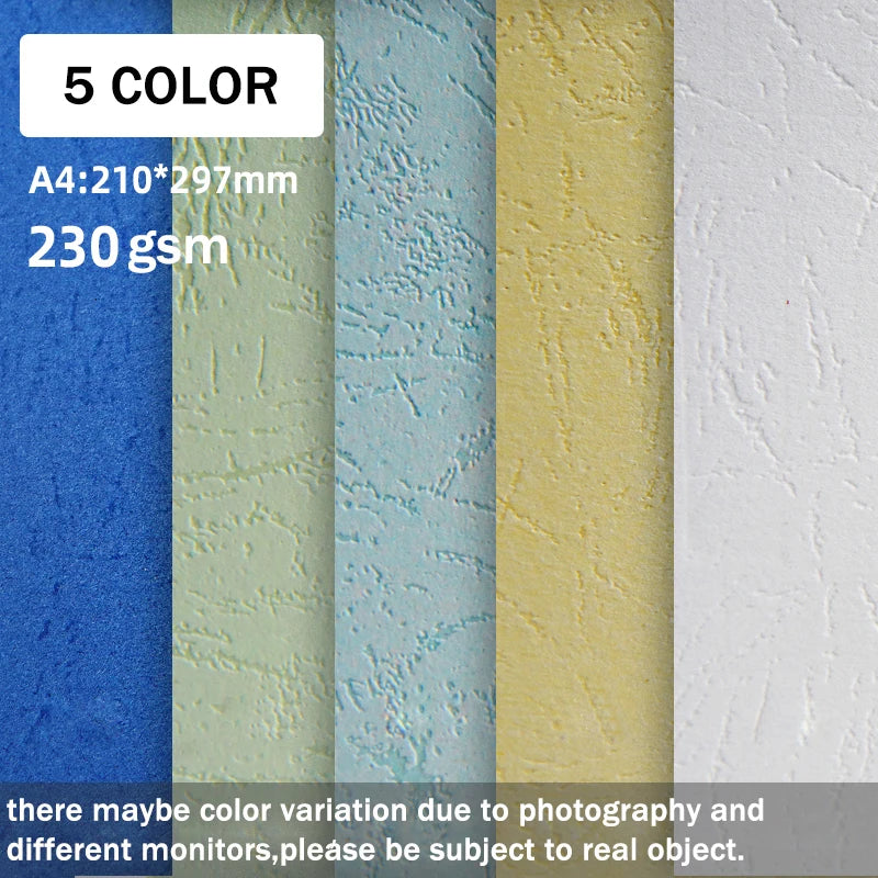 KTM-520915 A4 230gsm Embossed Texture Cardstock Paper in Multiple Colours – 50 Sheets Pack