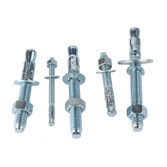 KTM-521491 Durable Carbon Steel Zinc Plated Wedge Anchor Bolt with Nut for Secure Fixing