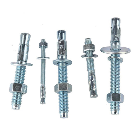 KTM-521491 Durable Carbon Steel Zinc Plated Wedge Anchor Bolt with Nut for Secure Fixing