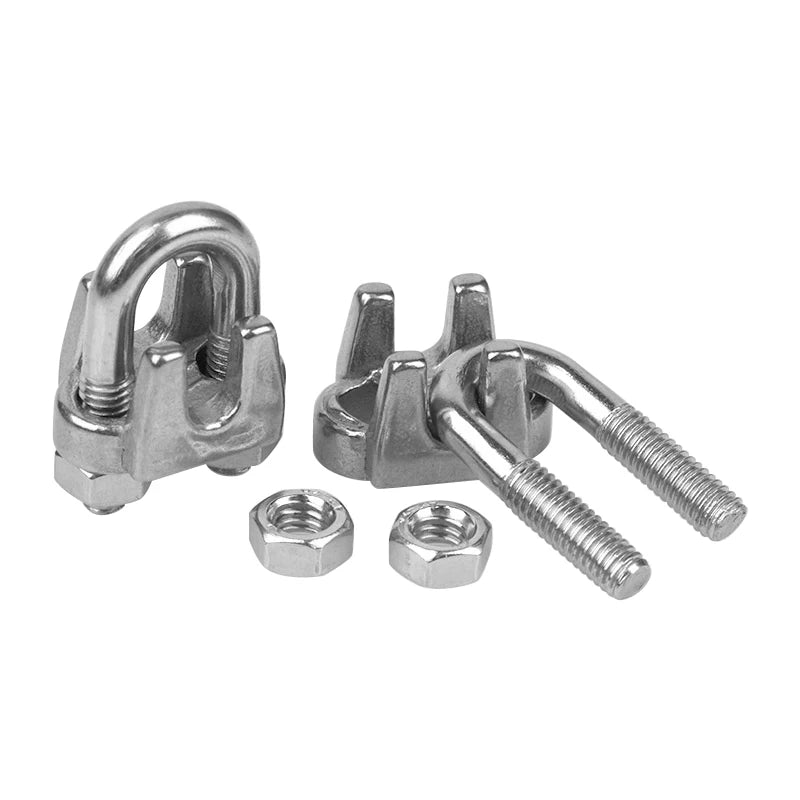 KTM-525203 Stainless Steel Wire Rope Clips and U Bolt Saddle Fasteners for M2-M14 Wire Ropes
