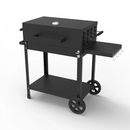 KTM-528275 Extra Large Heavy-Duty Charcoal BBQ Grill with Foldable Side Table for Outdoor Cooking
