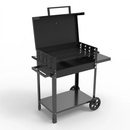 KTM-528275 Extra Large Heavy-Duty Charcoal BBQ Grill with Foldable Side Table for Outdoor Cooking