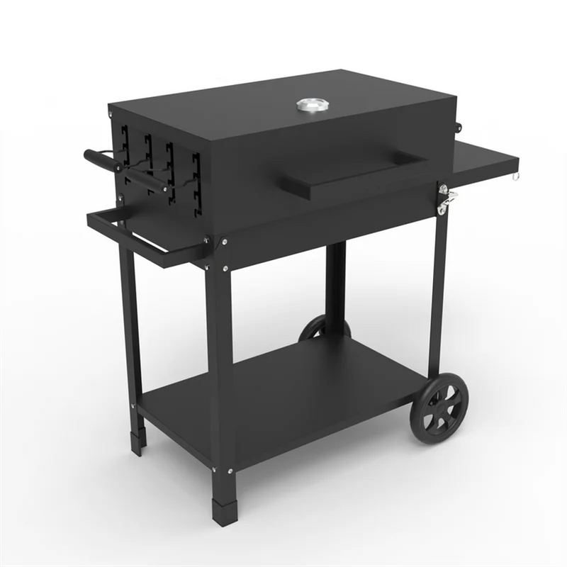 KTM-528275 Extra Large Heavy-Duty Charcoal BBQ Grill with Foldable Side Table for Outdoor Cooking