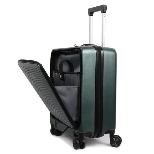 KTM-530387 Smart Carry-On Luggage with Front Laptop Pocket and High-Quality Trolley System