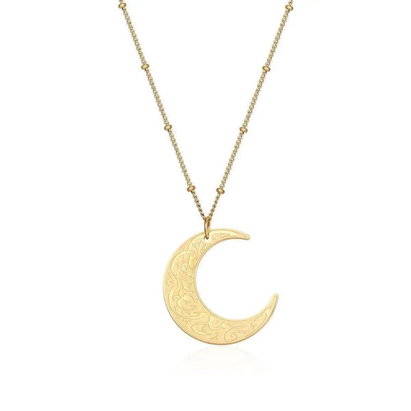 KTM-530515 Muslim Jewelry Hypoallergenic Jewelry Custom Moon Pendant Arabic Calligraphy Embossed Necklace Islamic Ayatul Kursi Jewelry