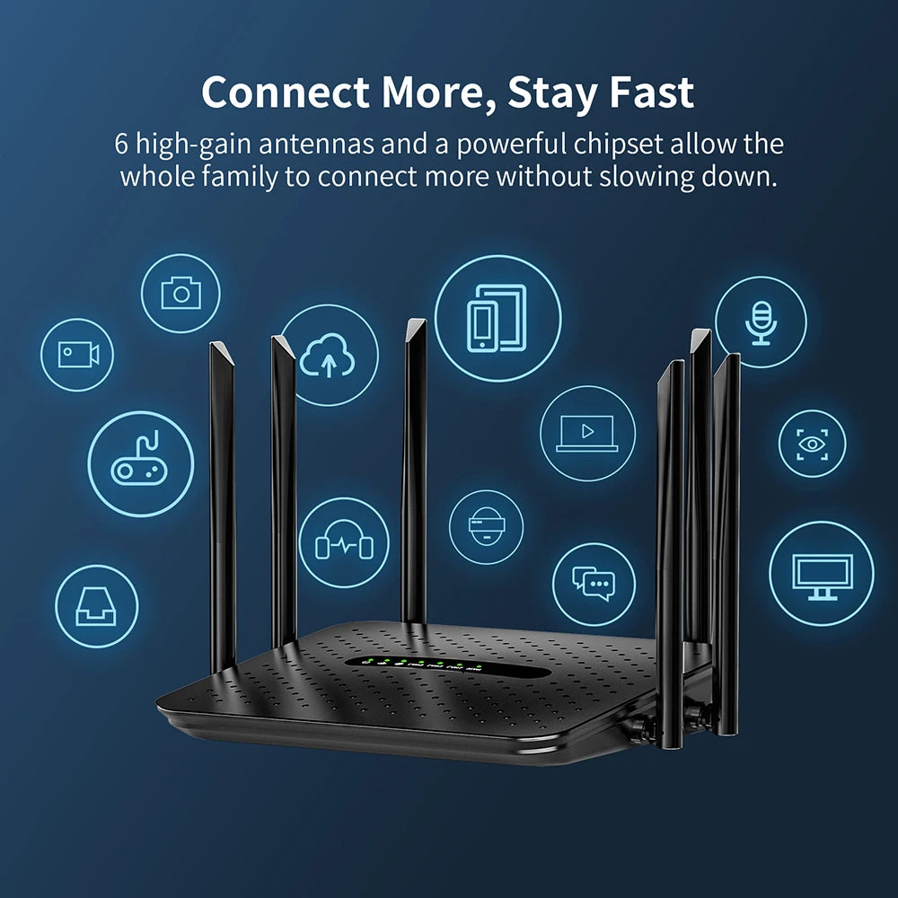 KTM-541267 AC1200 Dual Band Wi-Fi Router for Home Networks Compatible with Spectrum