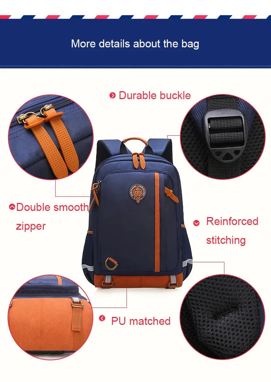 KTM-542419 Waterproof Kids School Backpack for Boys - Durable and Functional Childrens Rucksack
