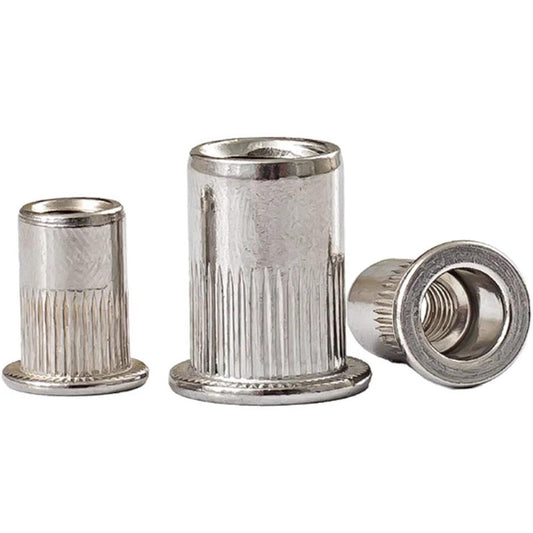 KTM-543123 M4 M10 Stainless Steel Blind Rivet Nuts, B8/B8M/B8T, Polished Flat Head, Metric Sizes