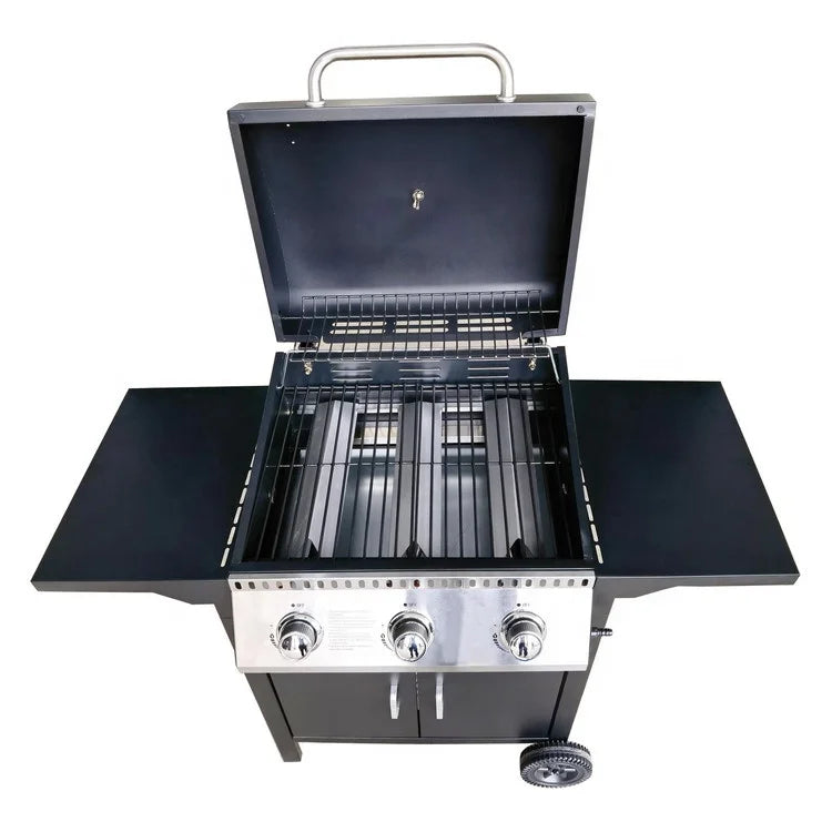 KTM-553939 Komenjoy G029300 3-Burner Outdoor Gas Grill with Warming Rack and Removable Grease Pan