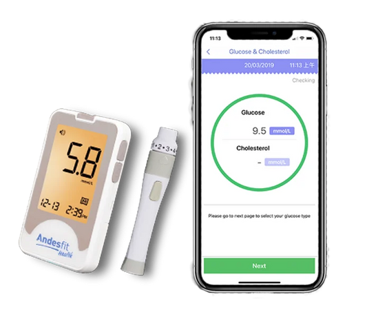 KTM-569811 Smart Bluetooth Blood Glucometer with WiFi and Free App for Health Monitoring