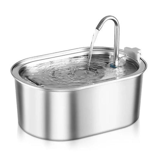 KTM-574803 Stainless Steel Pet Water Fountain with Quiet Pump for Cats and Puppies