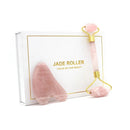 KTM-585491 Rose Quartz Facial Massage Roller and Gua Sha Set with Pouch and Gift Box