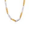 KTM-593555 2024 New Arrival Two Tone Gold Chain 18k Gold Plated Stainless Steel Non Tarnish Melon Seeds Handmade Fashion Jewelry Necklaces