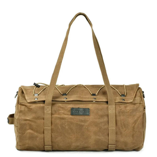 KTM-601555 Waterproof Canvas Motorcycle Rear Bag with Zipper Closure and Multiple Pockets - 28L Capacity