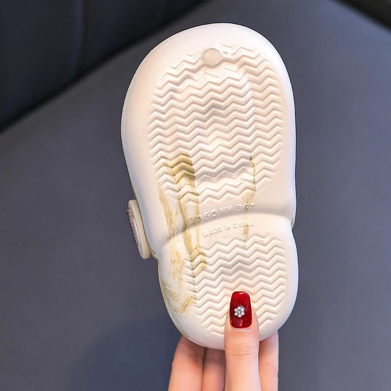 KTM-618707 Summer Wholesale Cute Leather Casual Shoes with Stock Availability Soft Sole Non-Slip Cartoon Baby Buckle Toddler Sandals