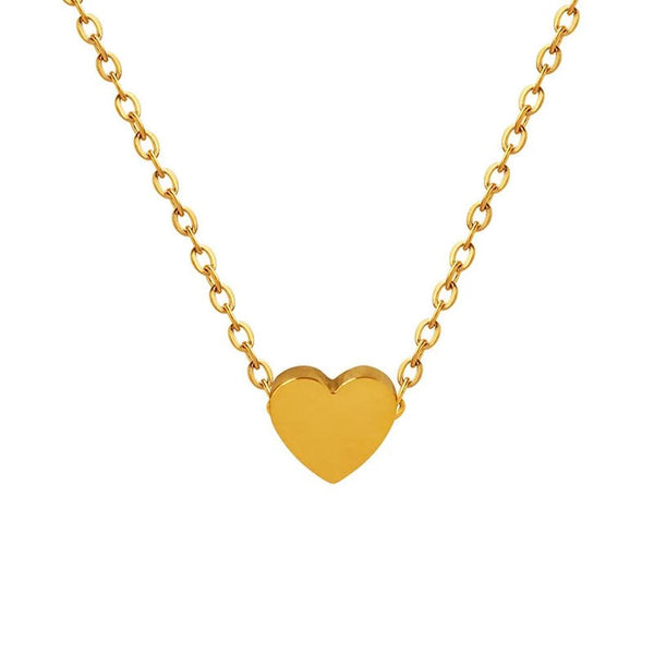 KTM-620179 Custom Design Double Layer Heart Pendant Necklace Jewellery for Women PVD 18K Gold Plated Waterproof Jewelry
