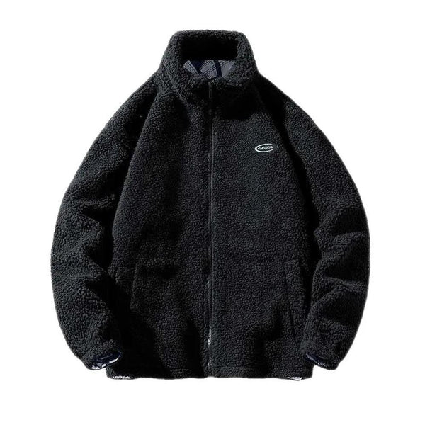 KTM-632339 Jacket for Men Winter Sporty Puffer Style Thickened Cotton Lamb Trend Granular Velvet Stand Collar Coats Jacket Custom