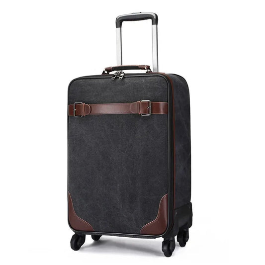 KTM-642003 Versatile 16 Inch Canvas Travel Trolley Bag with Large Capacity and Waterproof Design