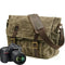 KTM-646419 Waterproof Waxed Canvas Messenger Bag with Leather Accents for Travel and Outdoor Use