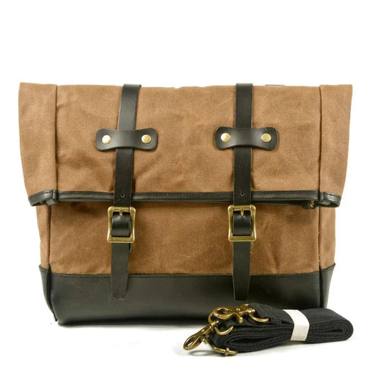 KTM-647379 Waterproof Universal Motorcycle Side Bag - Vintage Canvas Saddle Bag for Riding