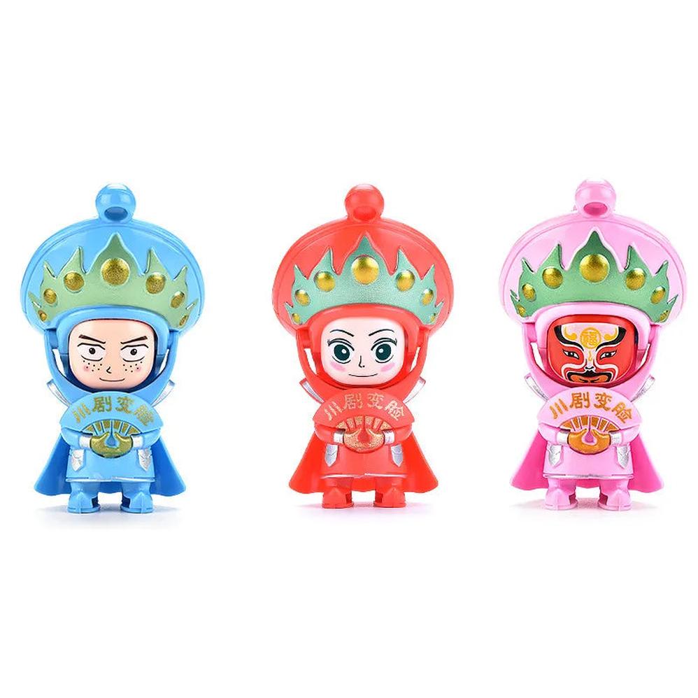 KTM-661267 Creative Mini Action Figure Toy - Chinese SiChuan Opera Face-Changing Educational Toy for Kids, 6x5.5x10.3cm