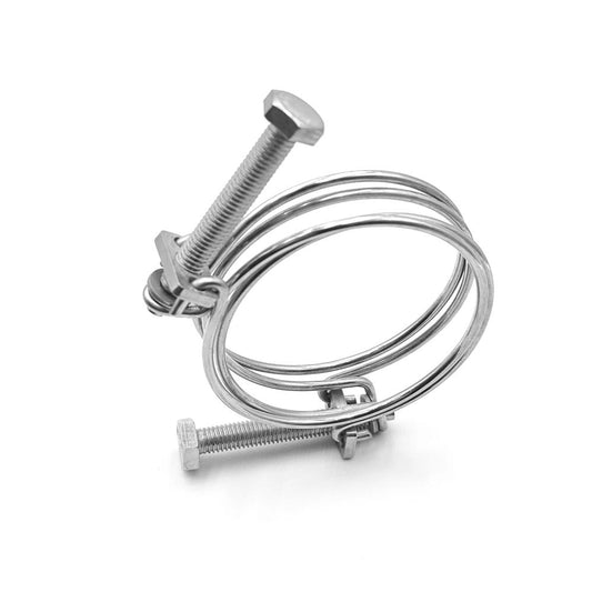 KTM-666003 Heavy Duty Double Wire Hose Clamp - Stainless Steel 304/316 Hexagon Bolt