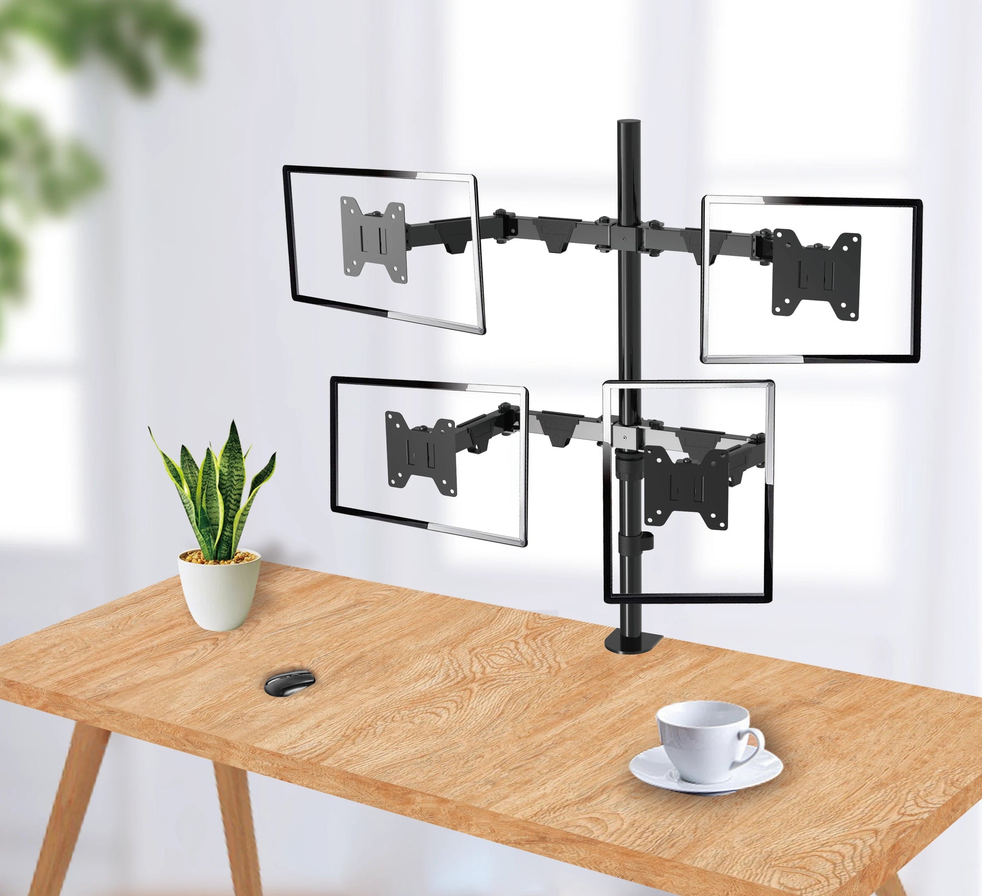 KTM-684883 Height Adjustable Desktop Monitor Stand for Ergonomic Viewing