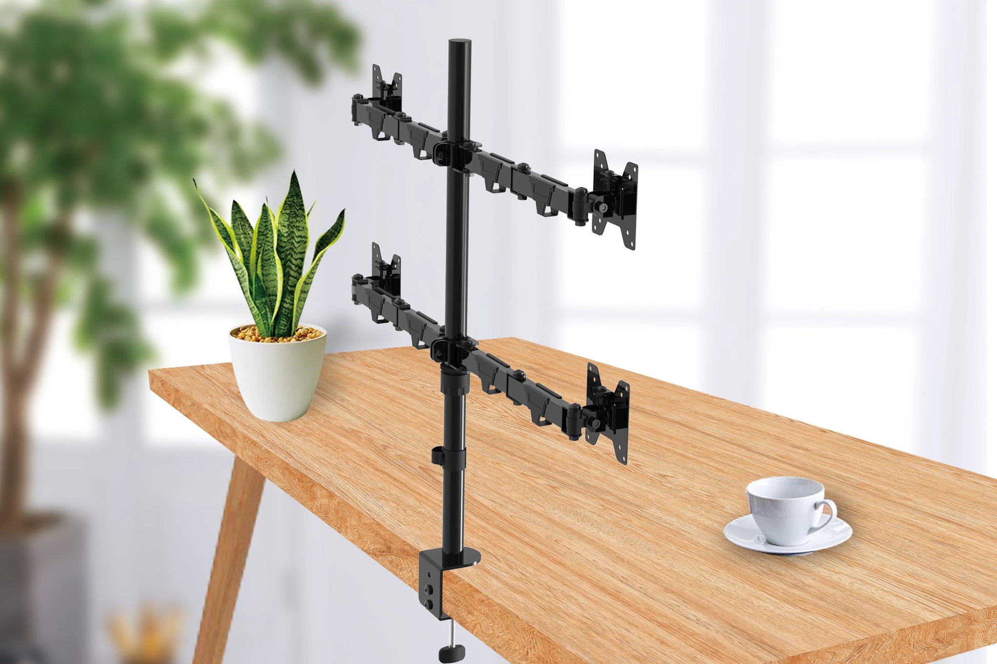 KTM-684883 Height Adjustable Desktop Monitor Stand for Ergonomic Viewing